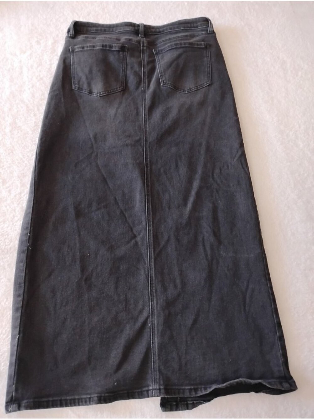 Fashion Nova Denim Cut Out Maxi Skirt Edgy Clubwear Goth Size Medium Black - Picture 5 of 9